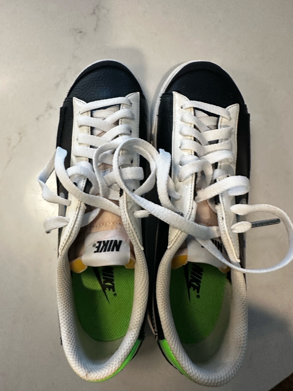 Nike Women’s Black, Silver and Green Low-Top Platform Sneakers 8.5